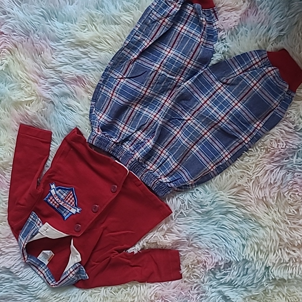 Vintage Baby Boys Club Outfit Set